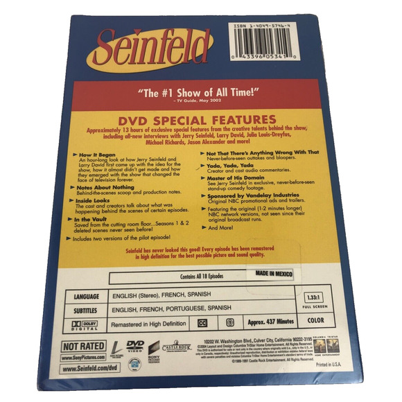 Seinfeld Seasons 1 and 2 DVD Box Set Sony Pictures TV Comedy Series NEW - Picture 3 of 7